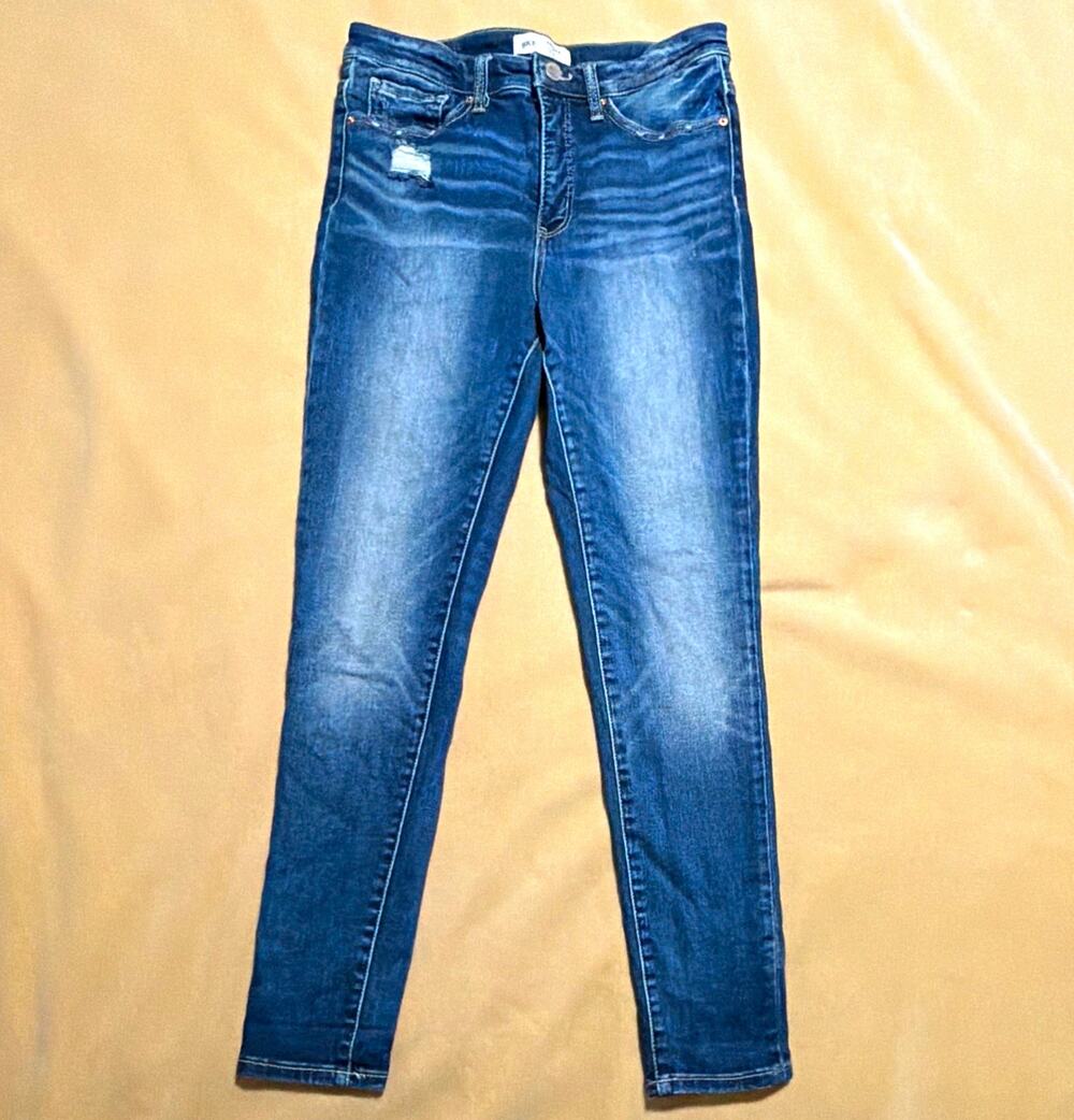 BKE Parker Distressed High Rise Skinny Jeans Women’s 28 Medium Wash Blue Denim